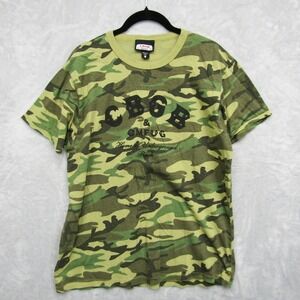 Cbgb & Omfug Shirt Large T-Shirt Punk Rock Music Venue Y2K USA Slim Camo Green